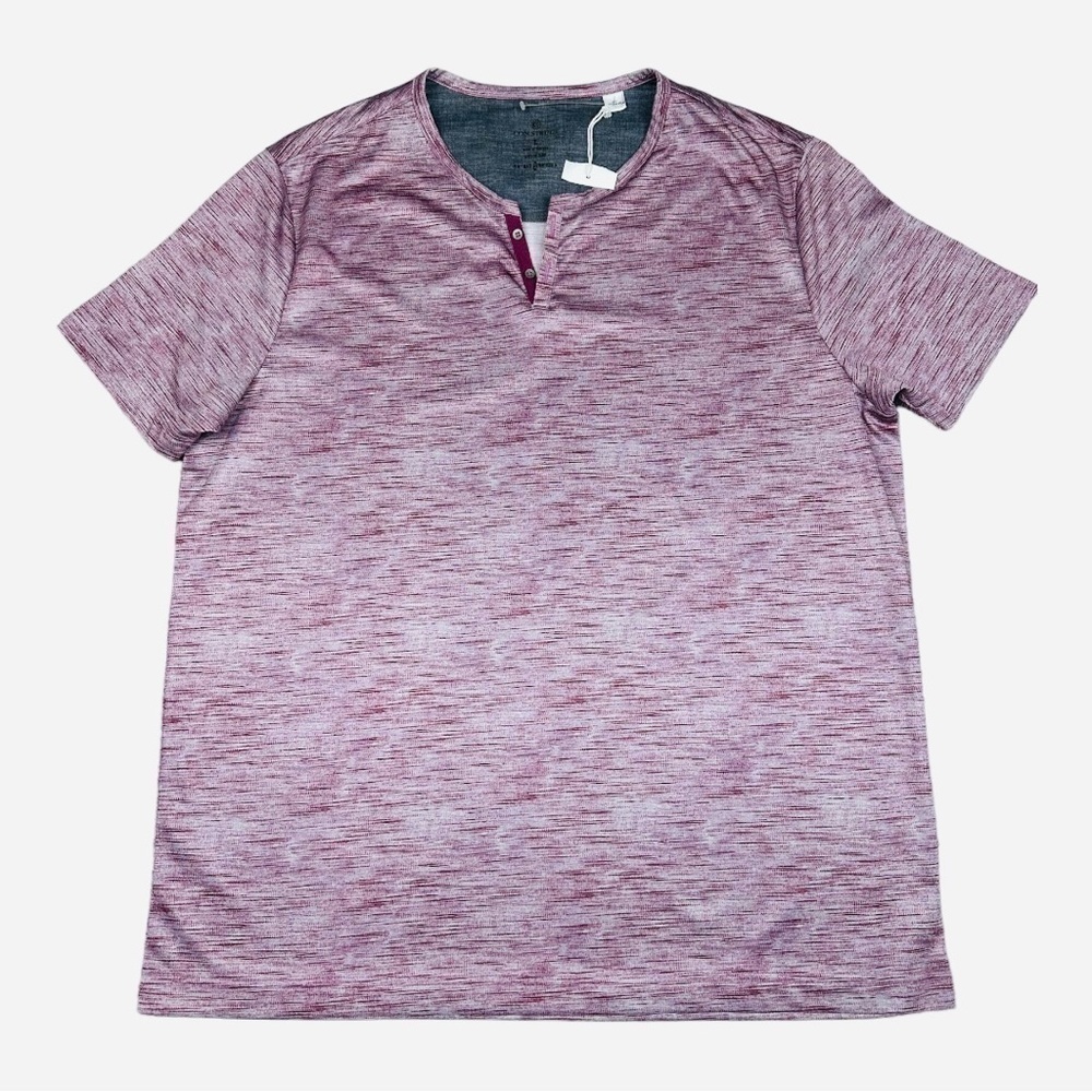 Con.Struct Performance Stretch Short Sleeve Burgundy Henley Size L